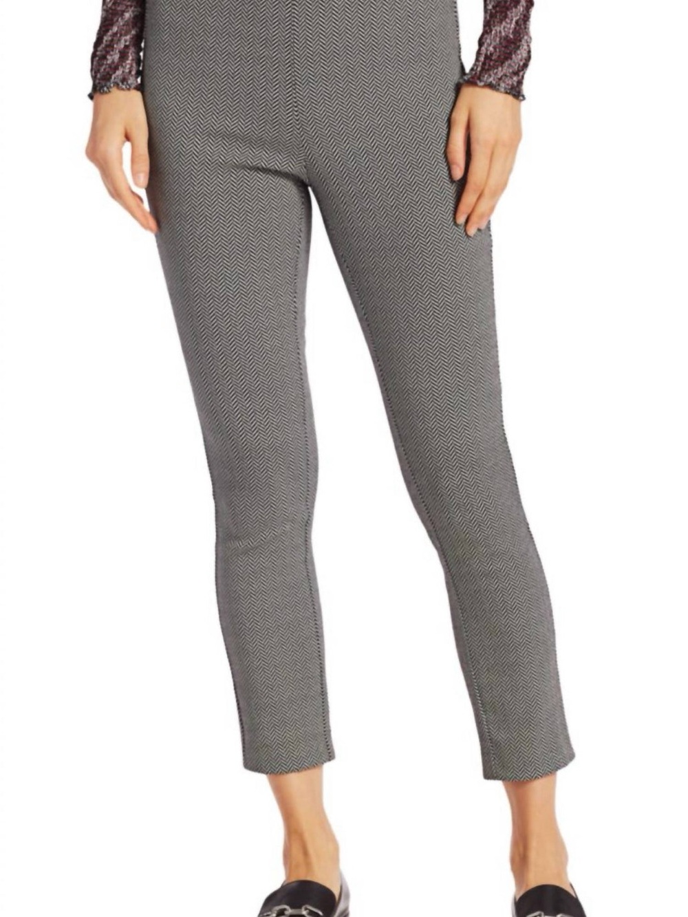 Rag & Bone. Simone Slim Fit Pant. Black & White Herringbone. Size 6.